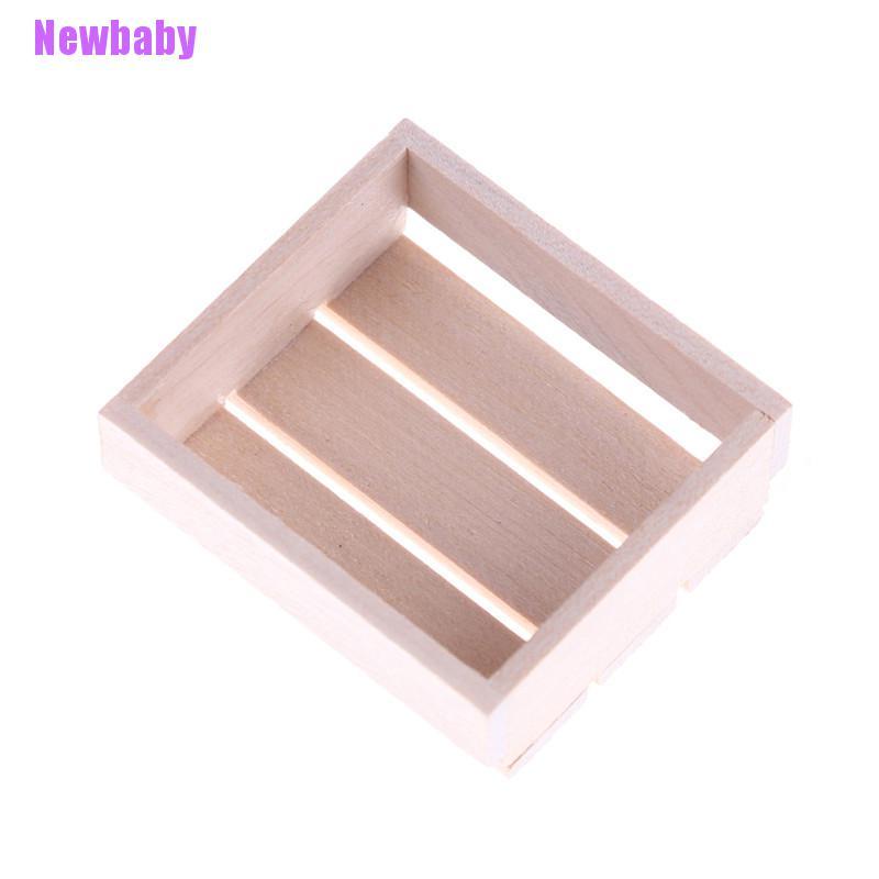 (Newbaby) Mainan Miniatur Kotak Kayu Untuk Aksesoris Dapur / Rumah Boneka DIY