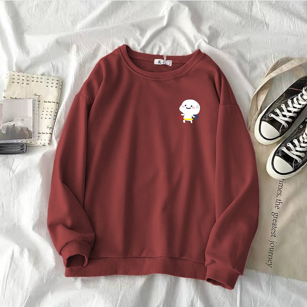 Sweater Crewneck Quby Pentol Love l xl xxl hoodie cewek terbaru korea sweter hudiee cewek Hoodie hod