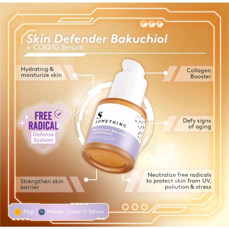 SOMETHINC Skin Defender BAKUCHIOL + COQ10 Skinpair Oil Serum Retinol Level 1% Pure Squalane New