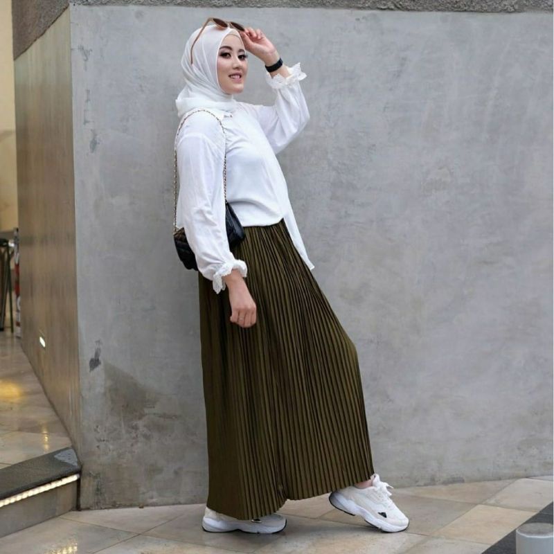 (BISA COD) Rok Plisket Premium  / Maxi Skirt Prisket Pleates