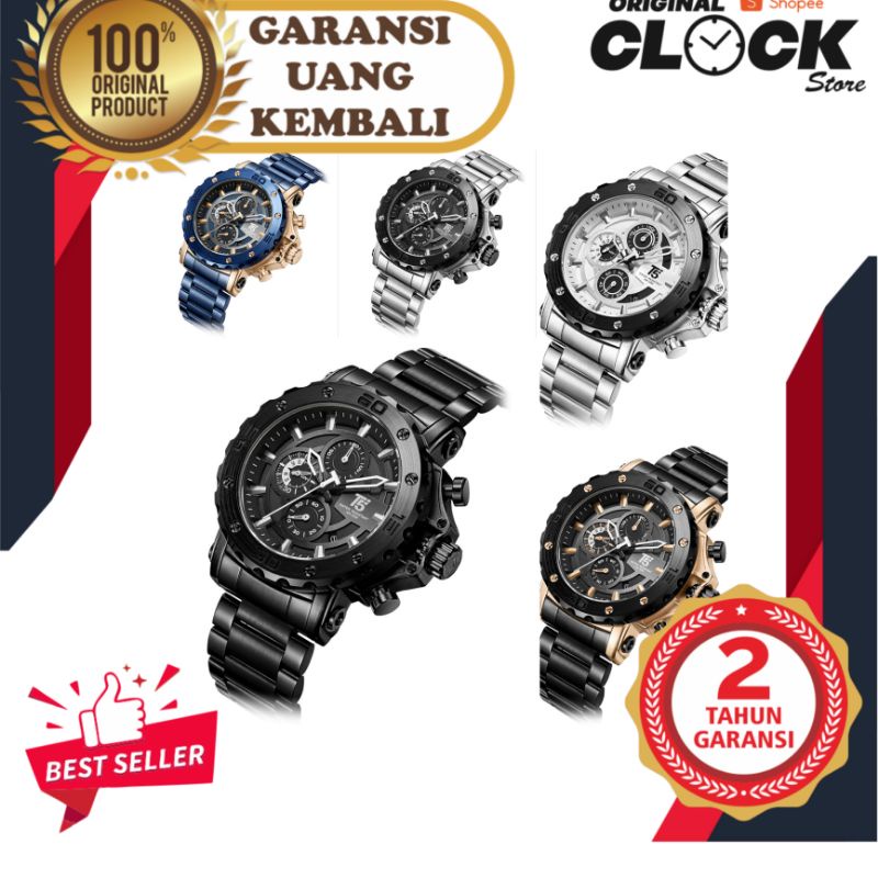 JAM TANGAN PRIA WANITA | RANTAI | KULIT | KARET | MURAH | - pria T5 H 3702 ori include box paper bag