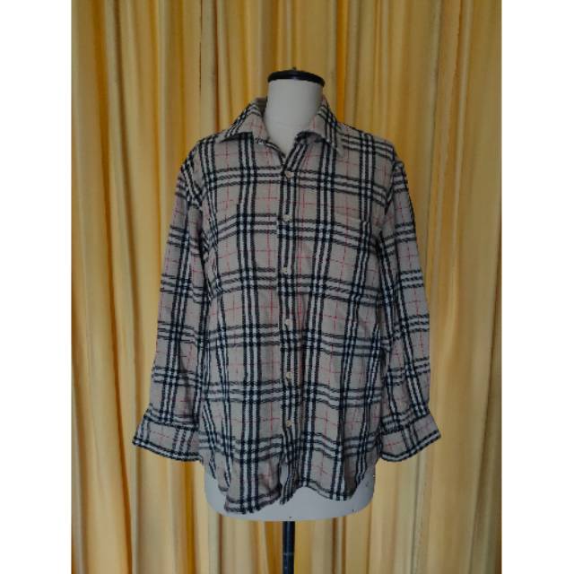 Baju Kemeja Flannel Burberry original second preloved bekas size L