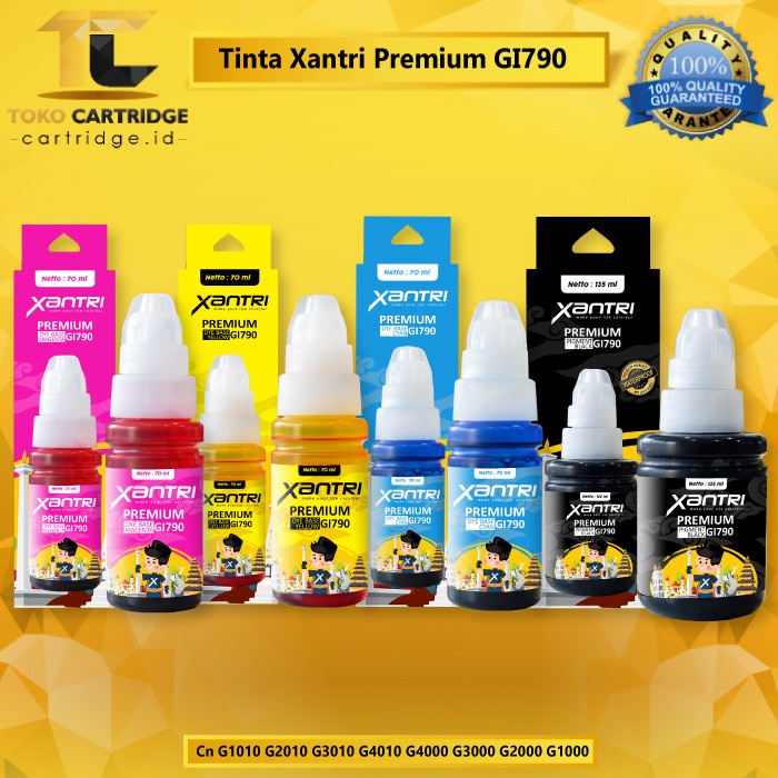 Tinta XANTRI G Series 790 refill Printer Canon G1000 G1010 G2000 G2010 G3000 G3010 G4000 G4010