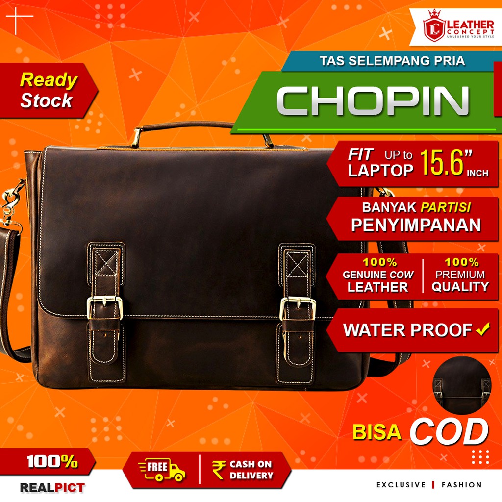 Tas Selempang Kulit Asli Pria Crazy Horse Leather - CHOPIN by Napoleon