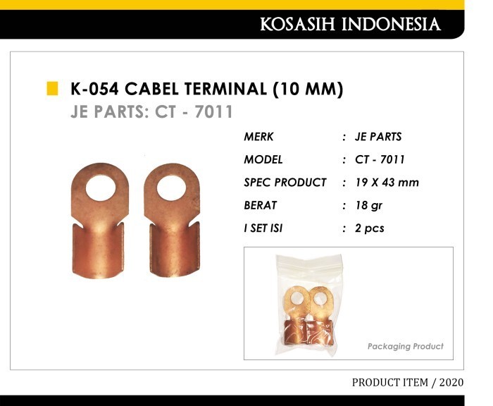 

K-054 CABEL TERMINAL (10 MM) JE PARTS- CT - 7011