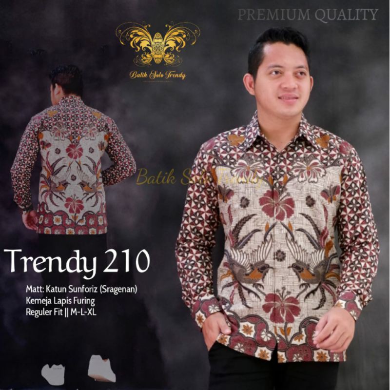 TRENDY 210 ( FULL FURING )KEMEJA/BAJU BATIK PRIA MURAH PANJANG