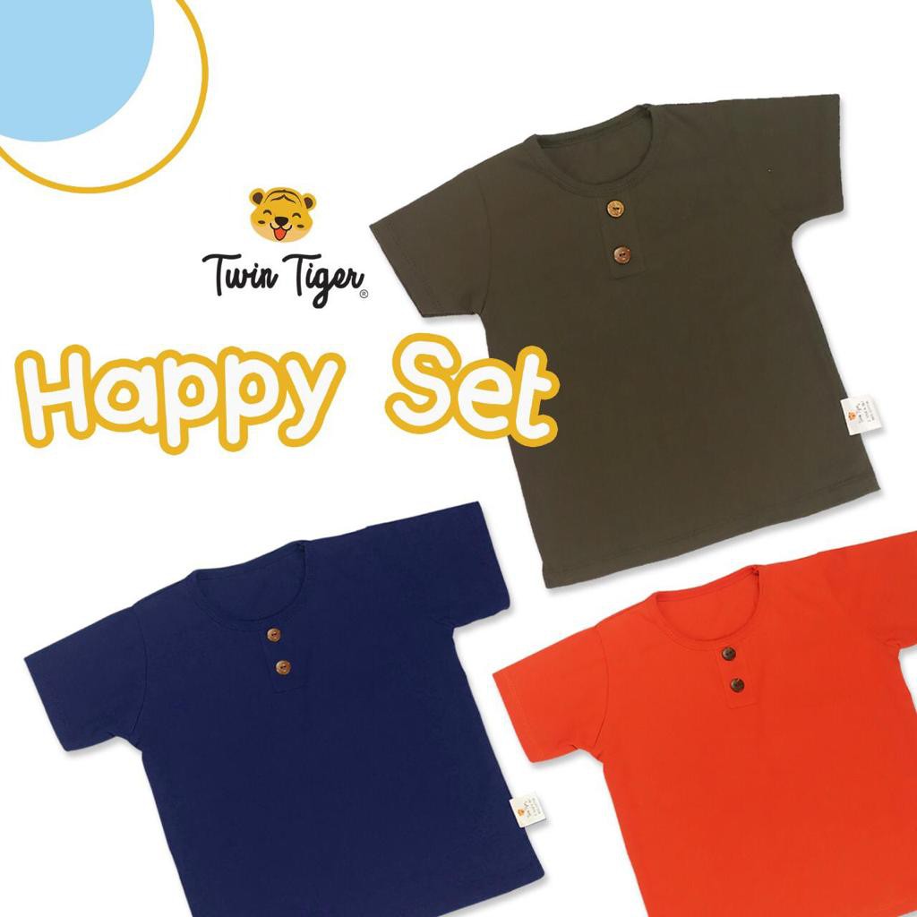 PROMO SALE TWIN TIGER SETELAN HAPPY SET SETELAN PLAYSET SETELAN BAJU PENDEK CELANA PANJANG 1-5 thn