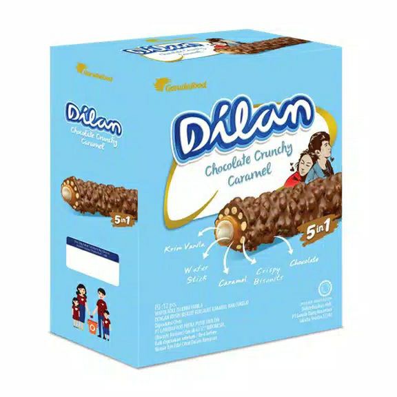 

Dilan Chocolate Crunchy Caramel (isi 12pcs) / garuda food/ coklat 5 in 1