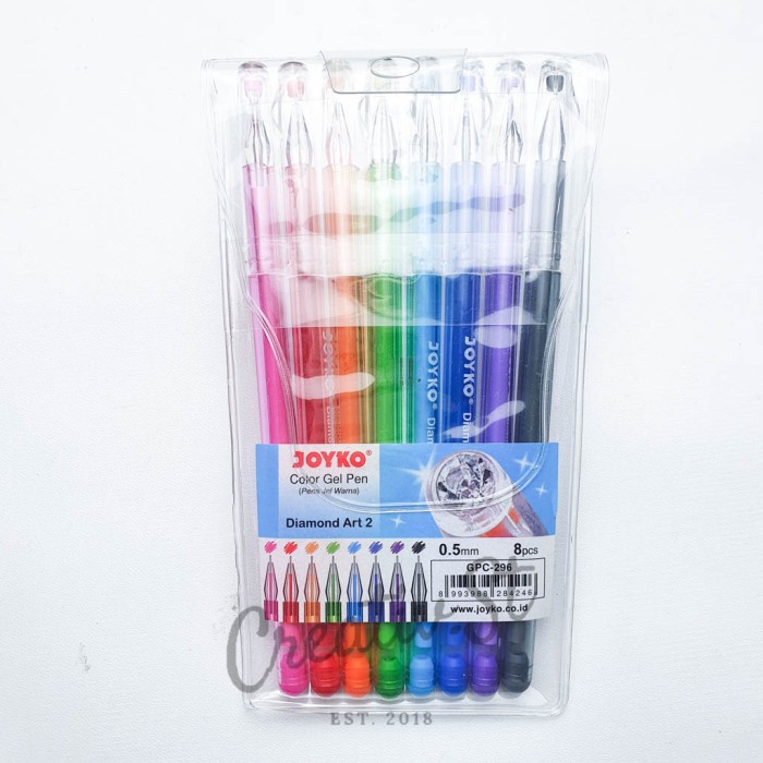 

JOYKO Color Gel Pen Pena Jel Warna Gpc-296 Diamond Art2 8 Warna 0.5 Mm