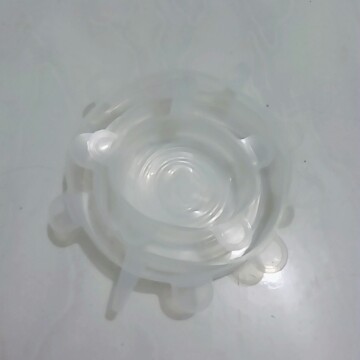 6pcs/set Penutup Wadah Makanan Dengan Bahan Silikon Elastis Dapat Digunakan Kembali