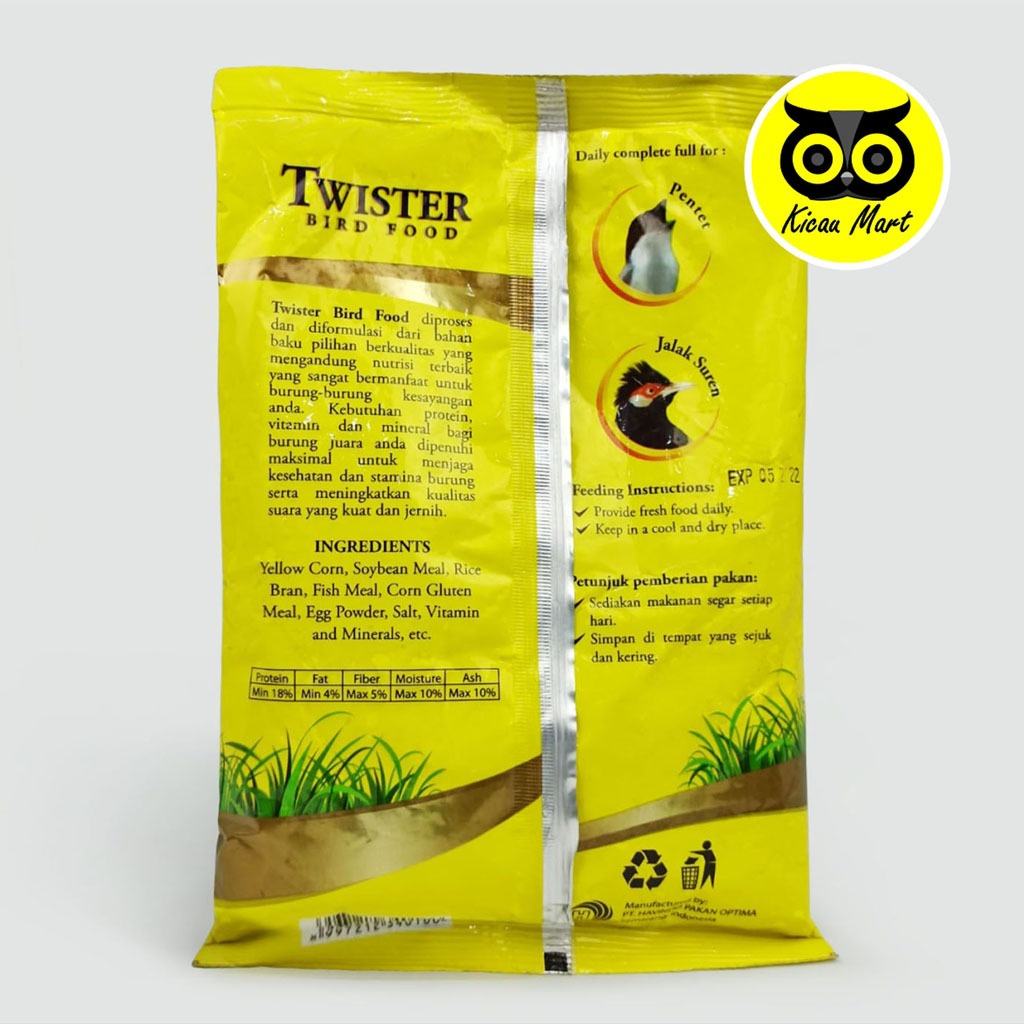 TWISTER ANTI STRESS VOER COKLAT PUR PAKAN BURUNG MURAI KACER CUCAK JALAK TRUCUK WAMBI HWAMEI TWSSTR