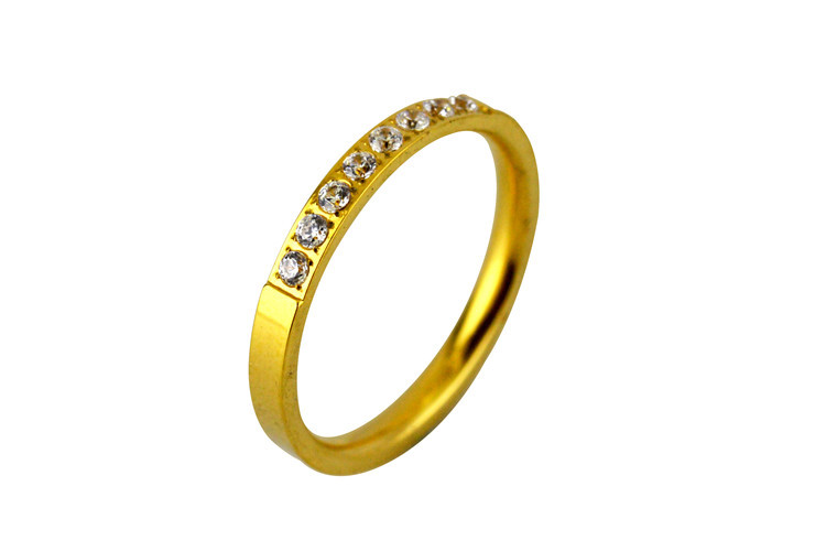 Cincin Wanita Bahan S925 Silver Gold Sparkling Titanium Steel Untuk Pernikahan