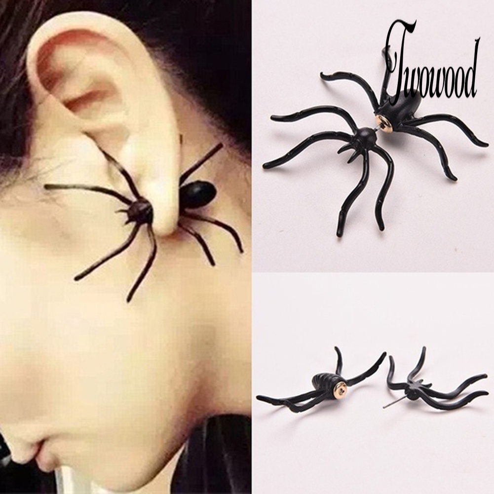 1pc Anting Stud Piercing Bentuk Laba-Laba Untuk Halloween