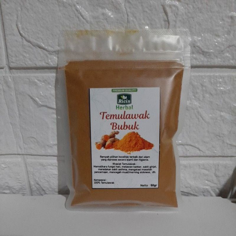 bubuk temulawak herbal temulawak bubuk asli obat herbal anosmia obat anosmia netto 50 gram