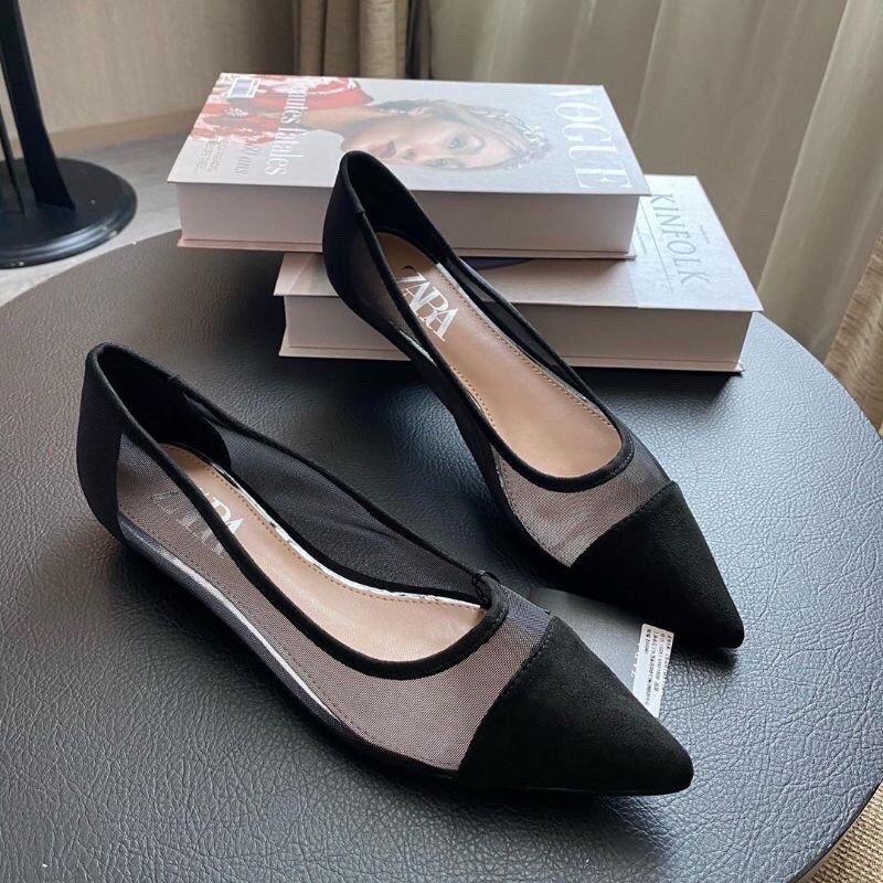 Zara shoes original ( flat warna black 36 )