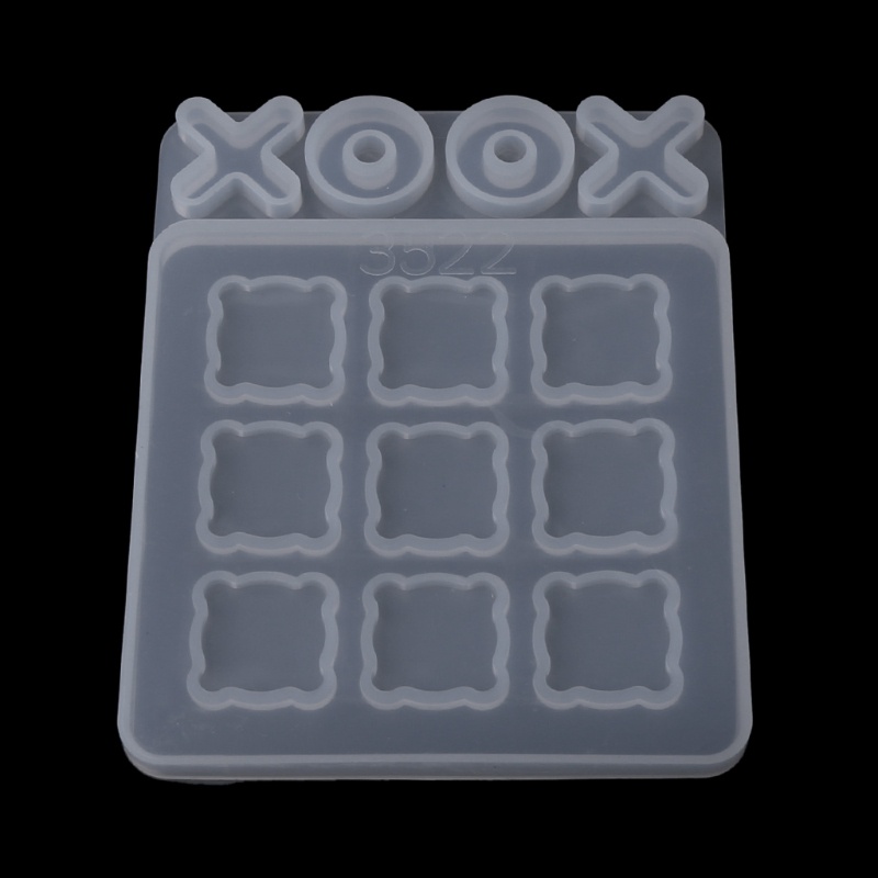 SIY  Small Tic Tac Toe Molds for Resin Casting Small O X Board Game Silicone Mold DIY Craft Classic Board Family Games Molds