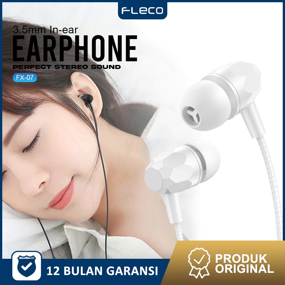 HANDFREE Earphone Mic Earbuds in Ear Noise Cancelling Awet Universal FX-07 FLECO - Garansi 1 Tahun Rusak Ganti Baru