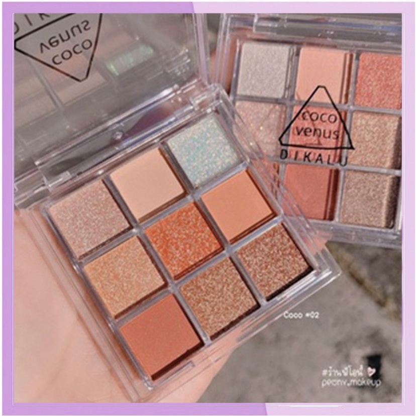 DIKALU COCO VENUS Korean Eyeshadow Pallete Murah Matte Eyeshadow Pink Palet 9 Warna Waterproof XX012