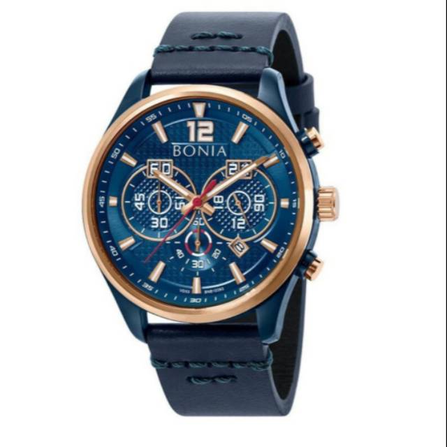 Jam Tangan Pria Bonia BNB10393-1582C Blue Original