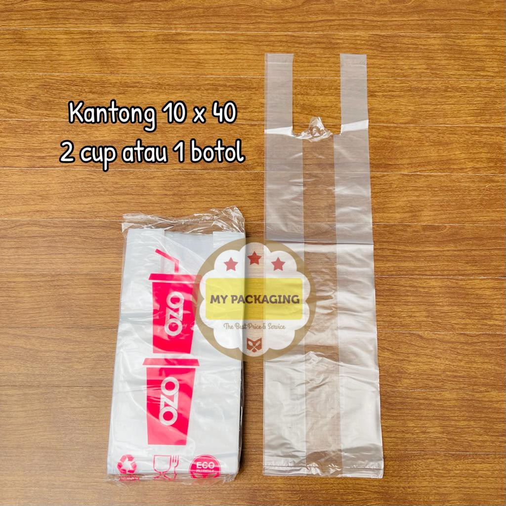 Kantong plastik BENING HDPE TIPIS 10 x 40cm (2cup) 55pcs/pack Kresek Transparan