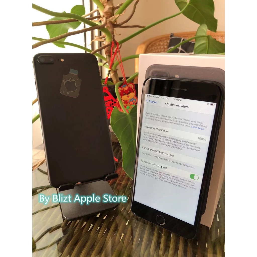 iPhone 7Plus 32GB All Sim Silent Fullset Original Second Like New Mulus100% 3utools All Green (Garansi 1 Tahun)