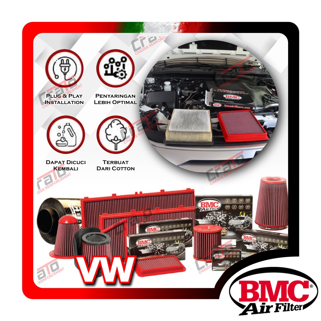 Aksesoris Variasi Filter udara BMC italy not KNN K&N FERROX APEX VW Volkswagen Golf MK7 1.4TSI TSI N