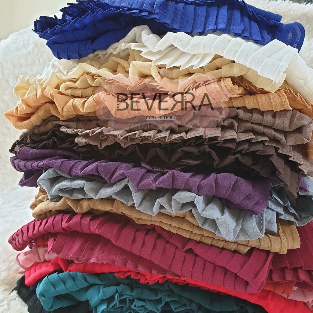 HIJAB PASHMINA PASMINA PHASMINA PLISKET PLEATED SHAWL HEAVY CHIFFON CRINKLE CRINCLE PRISKET - A30-6