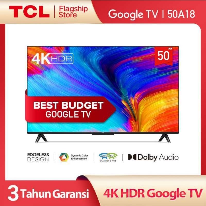TCL SMART TV ANDROID 50 INCH 4K UHD A8 50A18