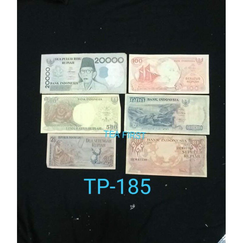 (Tp-185) Borongan 6 Lembar Koleksian Uang kuno Indonesia