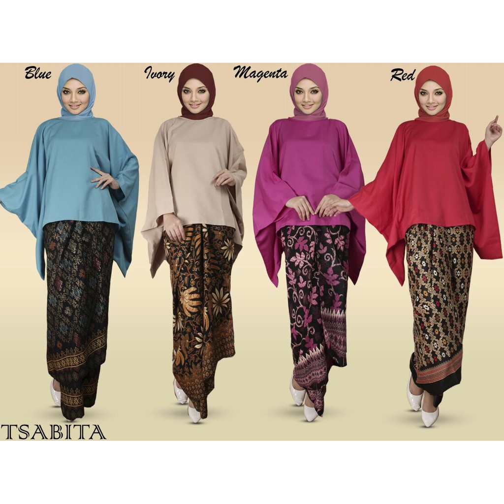 Setelan Kebaya Kutubaru Batwing 4 Pilihan Warna.