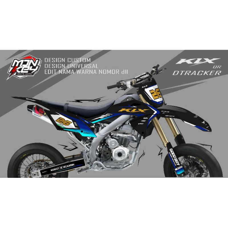 Dekal Sticker Decal KLX DTRACKER Simple Custom