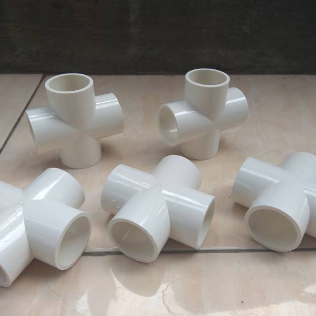 Sambungan Pipa Pvc 4 Cabang Tee Fitting Pvc Cross 1 Inch Putih Shopee Indonesia