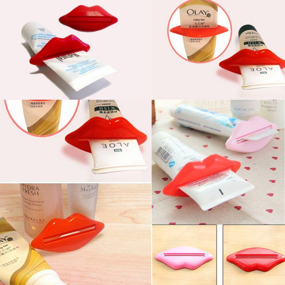 Solighter 2Pcs Tabung Pasta Gigi Kamar Mandi Gaya Bibir Rolling Tube Toothpaste Clips