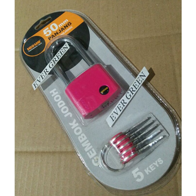Kunci Gembok 40/50 mm Panjang (Hioshi) Anak Kunci 5 pcs standart tipis - Alat pengaman sepeda motor 