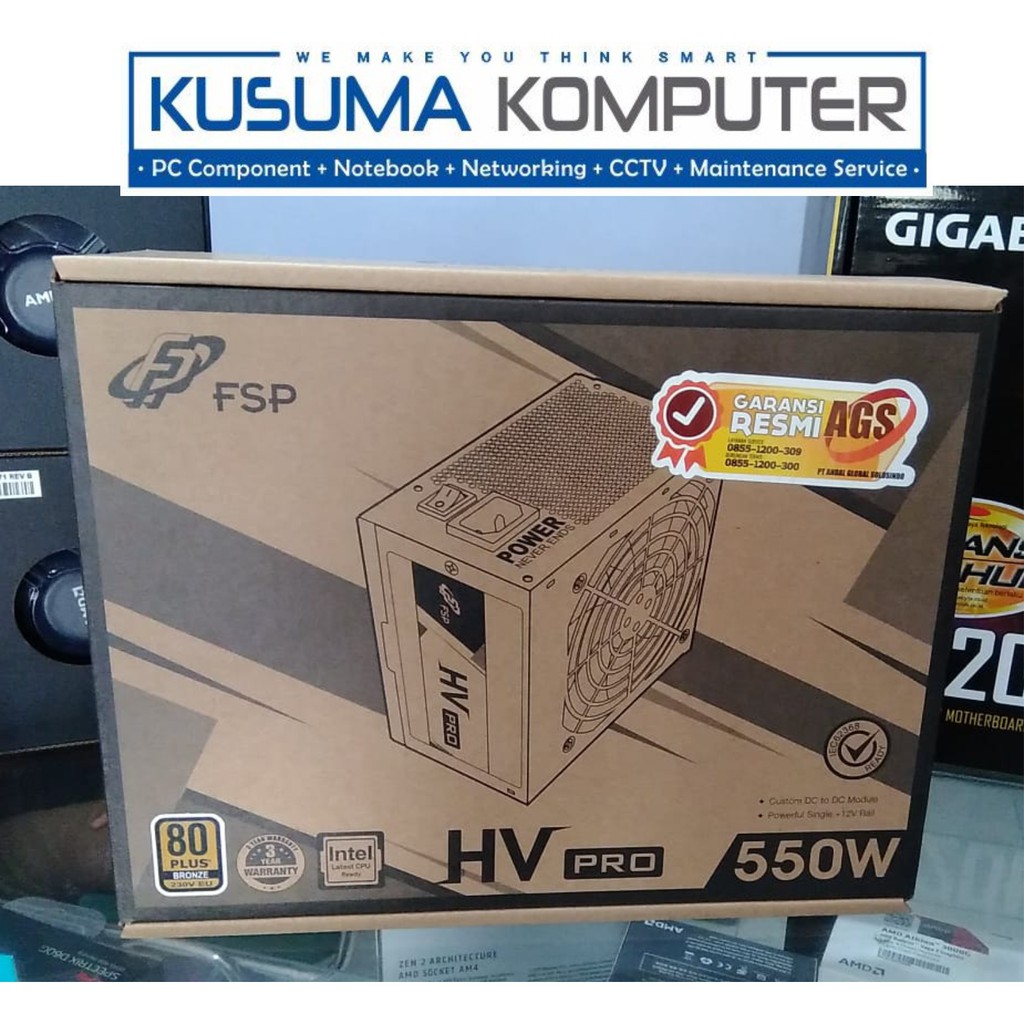 PSU FSP HV PRO 550W 550 80+ Bronze Kabel Hitam