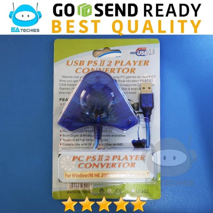 Converter Stik Stick PS2 ke PS3 / PC Double 100% Original