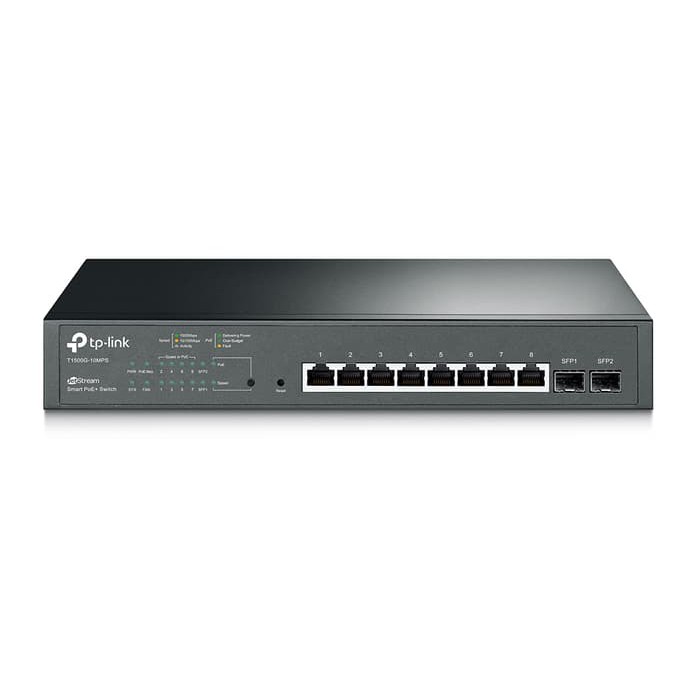 TP-Link T1500G-10MPS 8-Port Gigabit Smart PoE+ Switch with 2 SFP Slots