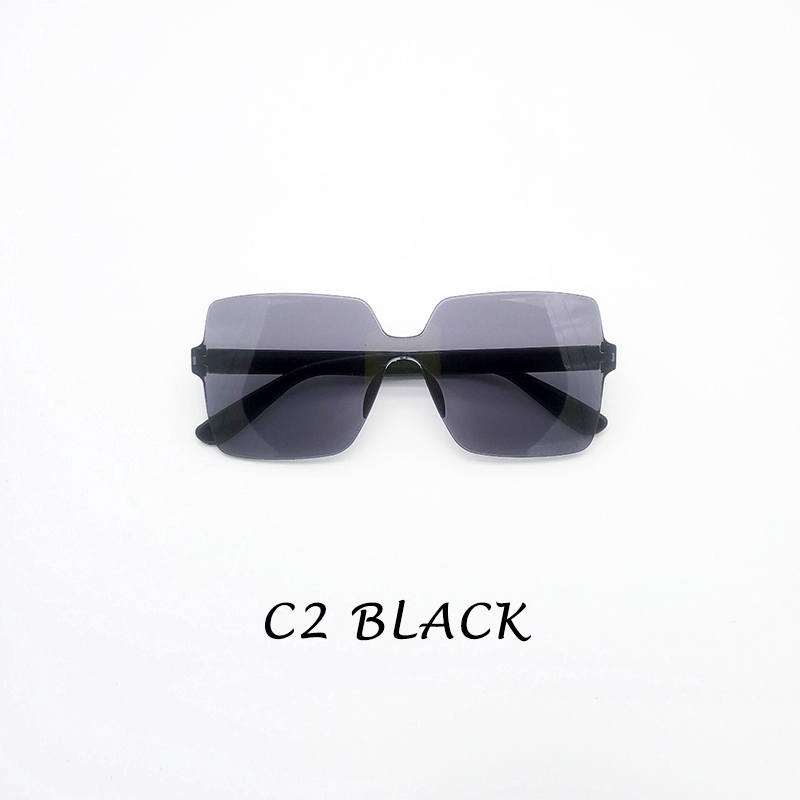 (YUZHU) Bayar Di Tempat Korean Fashion Candy Color Oversized Square Kacamata Hitam Wanita/Pria Sunglasses