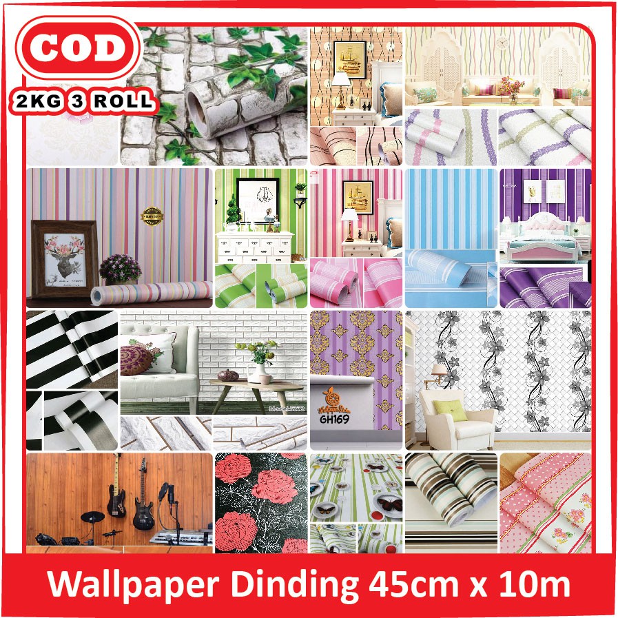  COD WALLPAPER DINDING  MURAH 10M STIKER  DINDING  