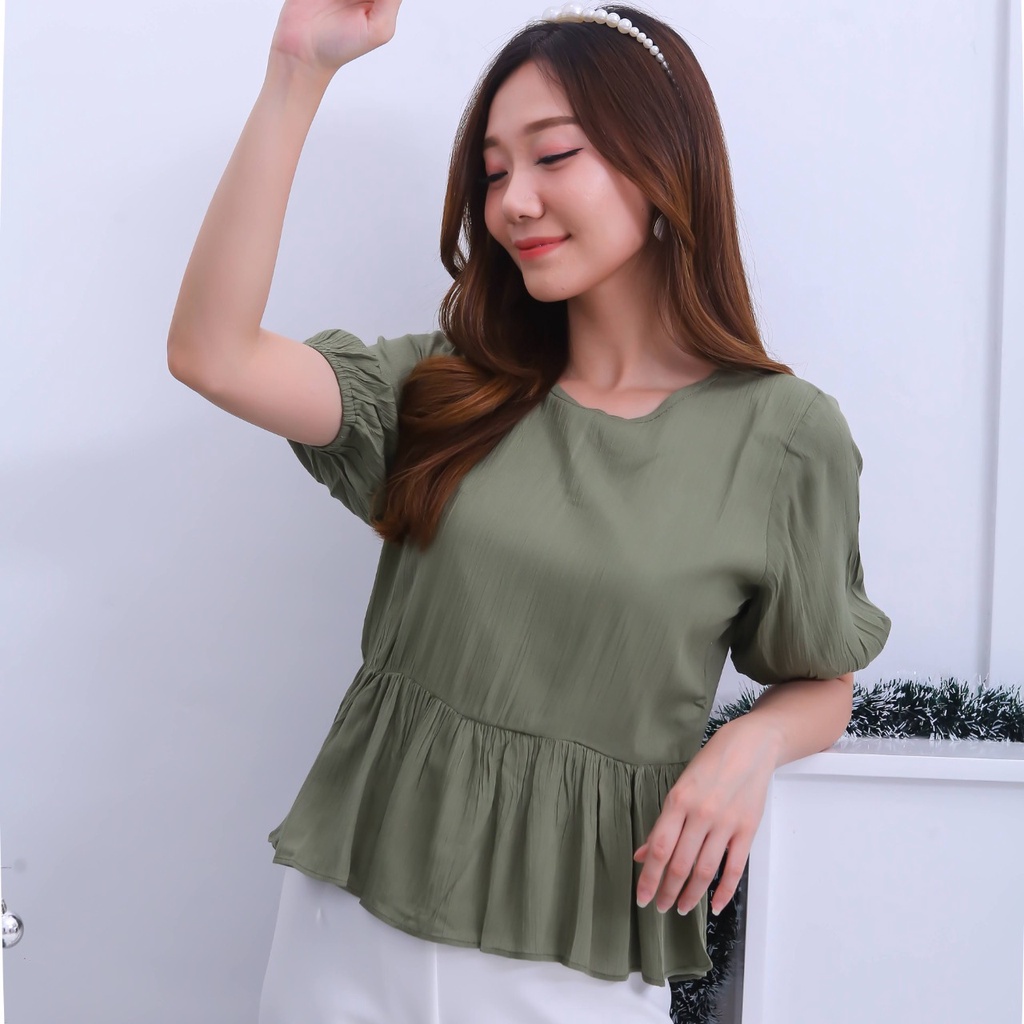 V960 Sella Crinkle Top - 4 COLOR &amp; 2 SIZE