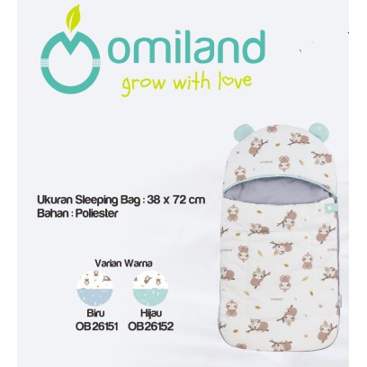 Omiland Selimut topi bayi Sleeping Bag Kantong Tidur Bayi Lembut &amp; Hangat Hoodie blanket baby / bedcover baby Sloth Series - OB26151-2