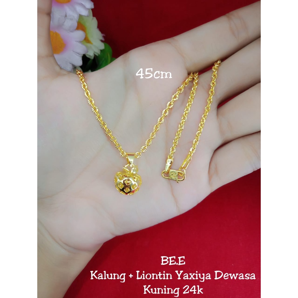 Kalung Lapis Emas 24k 999 Liontin Apel Simple