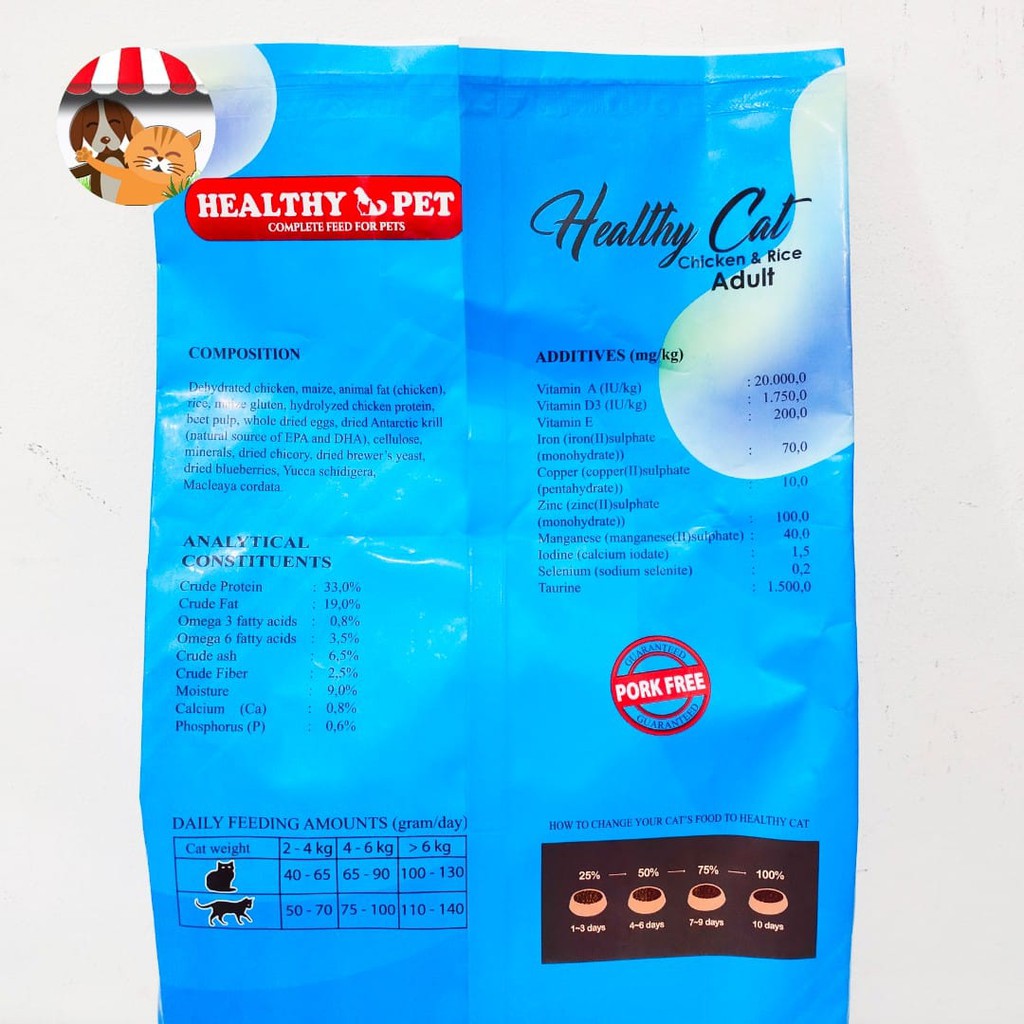 Makanan Kucing Healthy Cat Chicken &amp; Rice Adult 1.5kg - Healthy Pet