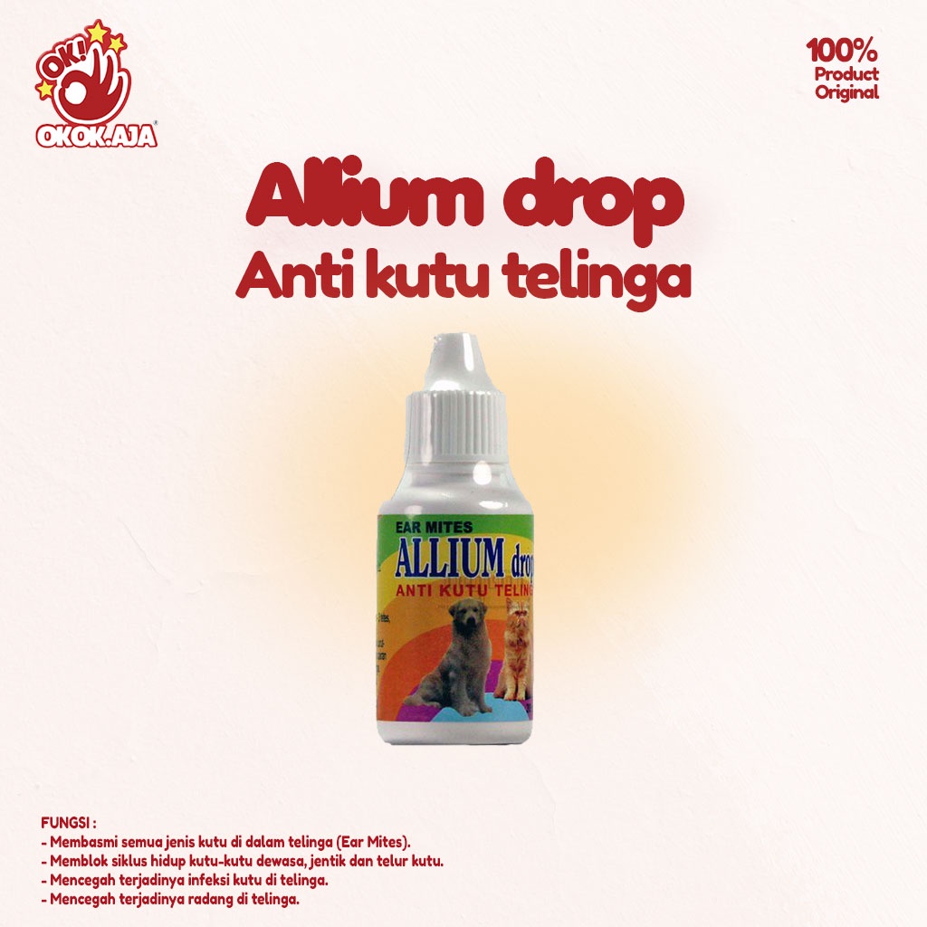 Allium Drops 30ml obat tetes kutu telinga untuk Anjing dan Kucing