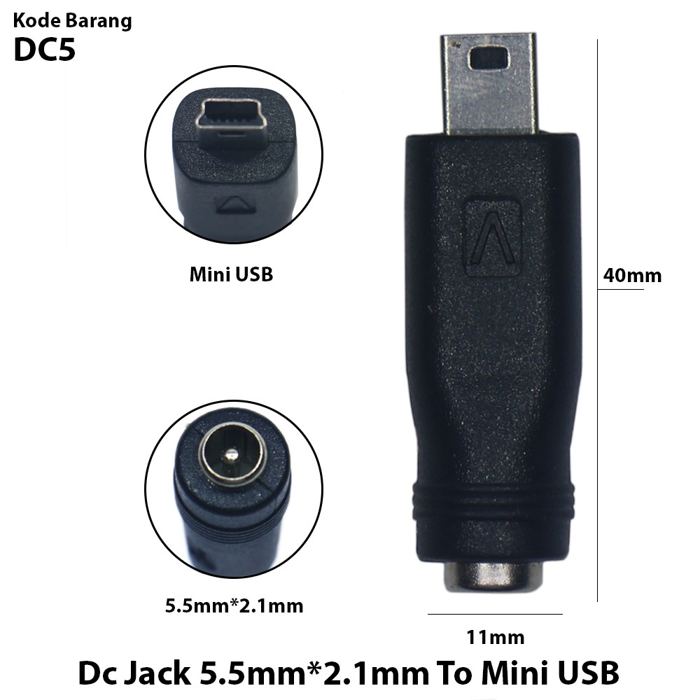 DC Konektor Connector Female To Mini USB dc5
