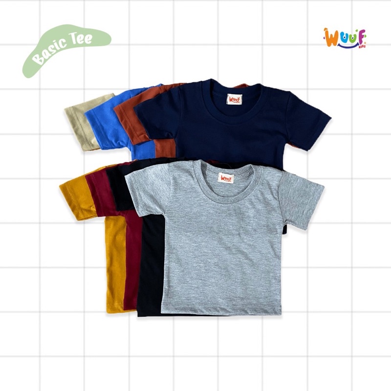 BASIC TEES WUUF KIDS/KAOS OBLONG POLOS COTTON BABY