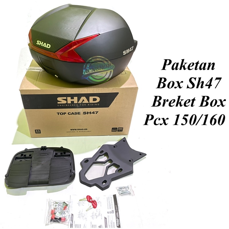 BOX SHAD SH47 PLUS BREKET BOX MOTOR PCX 150 - PCX 160 NEW 2021