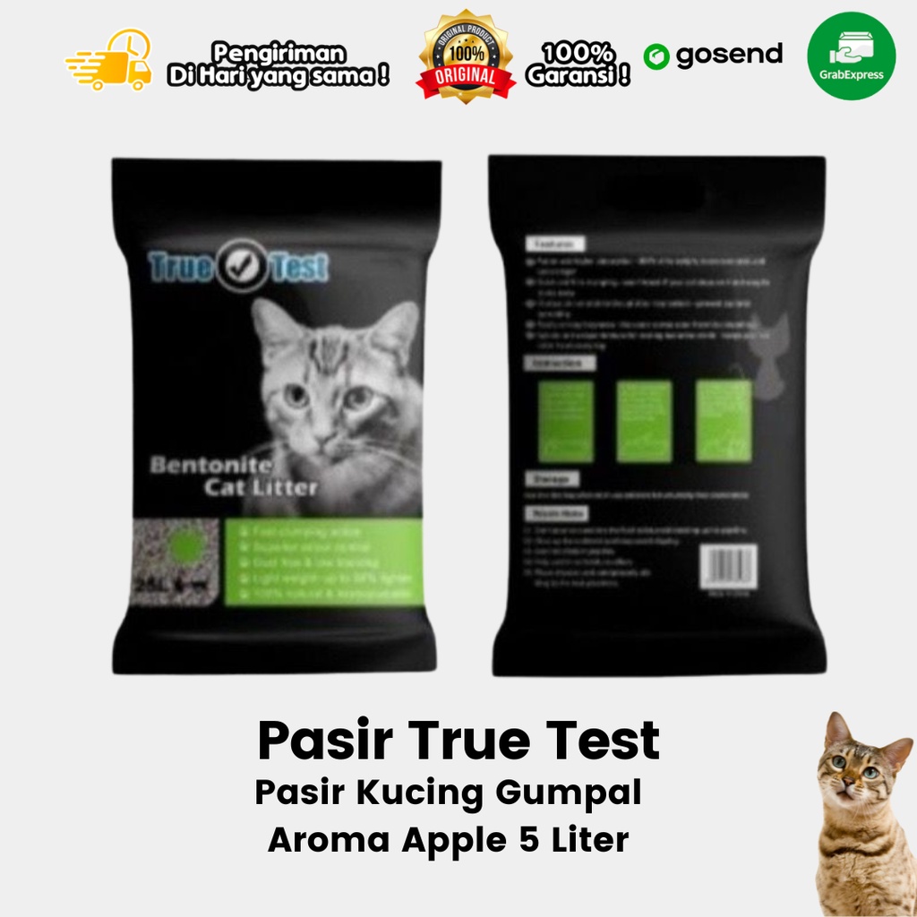 Pasir Kucing Gumpal True Test 5 Liter Apple