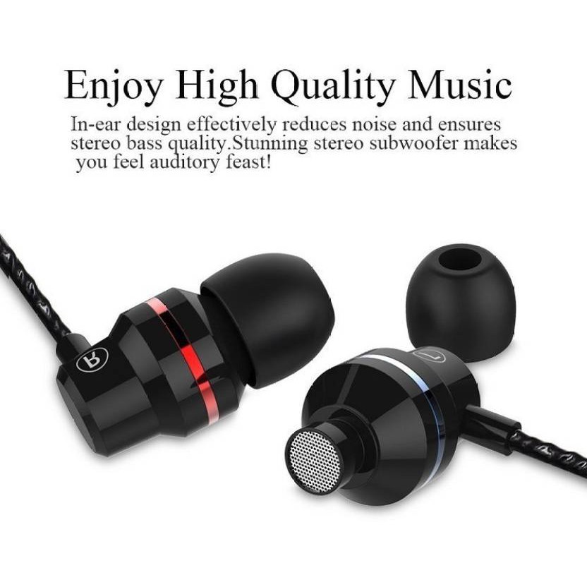 Earphone Handsfree Headset VUVU VU008 METAL Rich Bass &amp; Clear Sound Wired Headset with Mic handfree