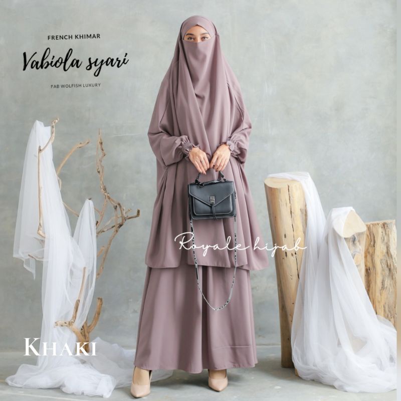 VABIOLA SYARI FRENCH KHIMAR + ROK+CADAR TALI